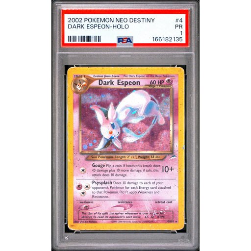 Pokémon TCG: Dark Espeon Holo #4 PSA 1-166182135