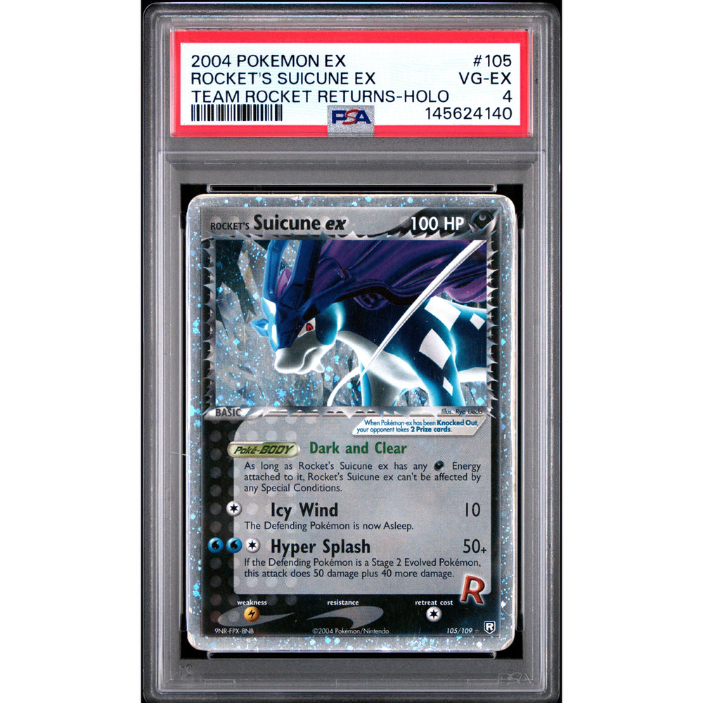 Pokémon TCG: Rocket's Suicune Ex #105 PSA 4 - Team Rocket Returns