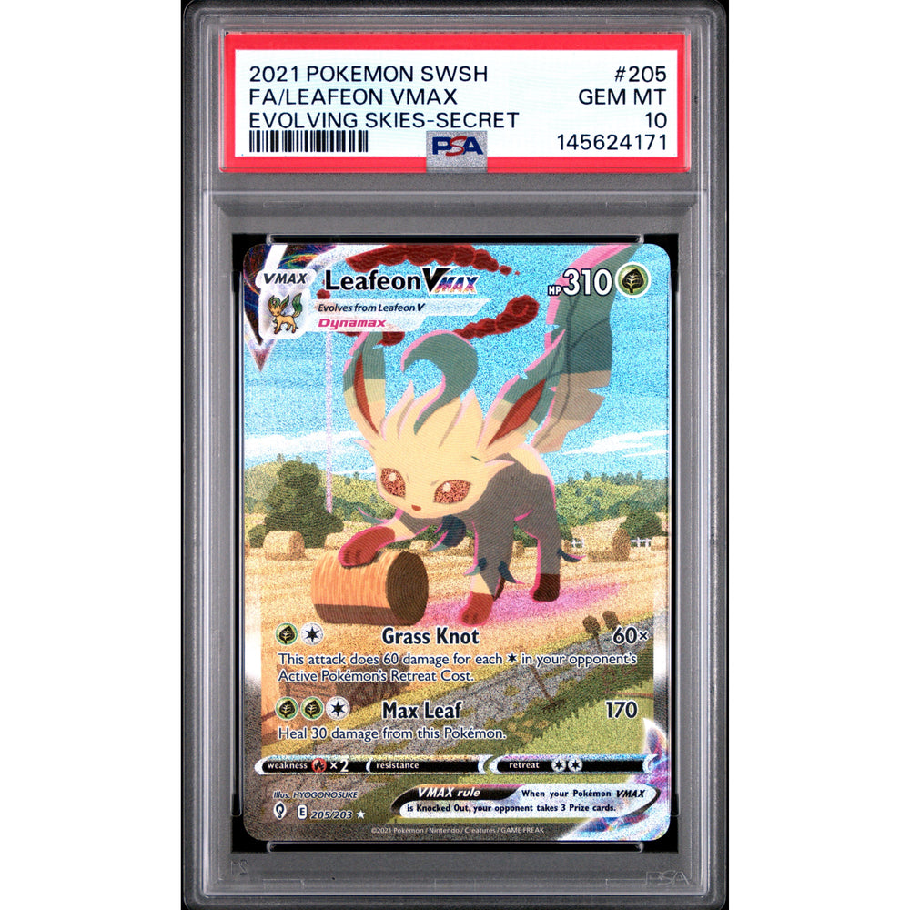 Pokémon TCG: Leafeon Vmax #205 PSA 10 - Evolving Skies