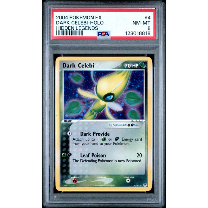 Pokémon TCG: Dark Celebi 4 PSA 8 Holo - Hidden Legends