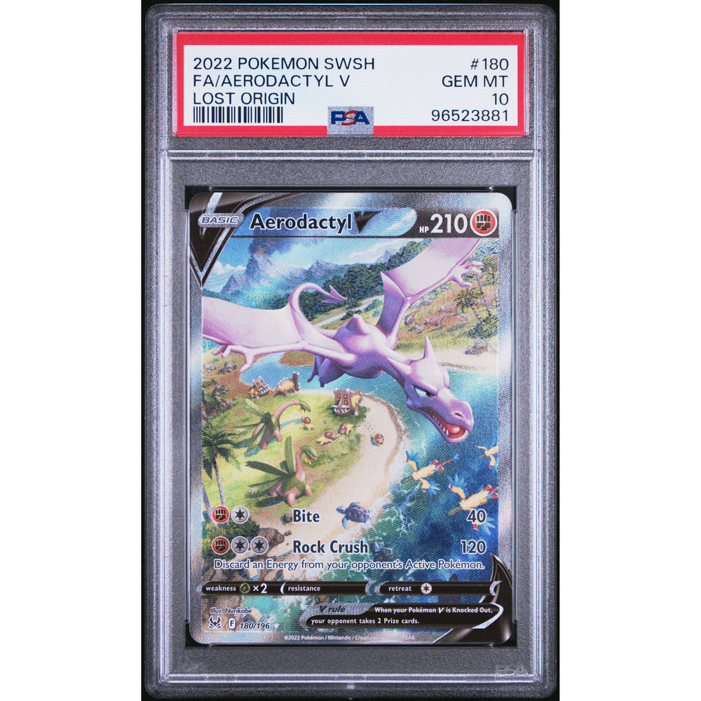 Pokémon TCG: Aerodactyl V #180 PSA 10 - Lost Origin