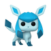 Bring home the Funko POP! Pokemon: Glaceon - #921 vinyl figure by Funko, featuring the charming light blue, fox-like Pokémon with large ears, dark blue diamond-shaped accents, and big black eyes standing on all fours—a must-have for any Eeveelutions Pokémon figurine collection.