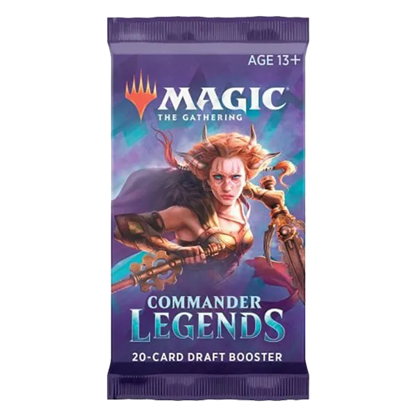The Wizards of the Coast Magic the Gathering: Commander Legends Draft Booster showcases striking fantasy art and is perfect for collectors and drafters seeking excitement from each sealed pack.