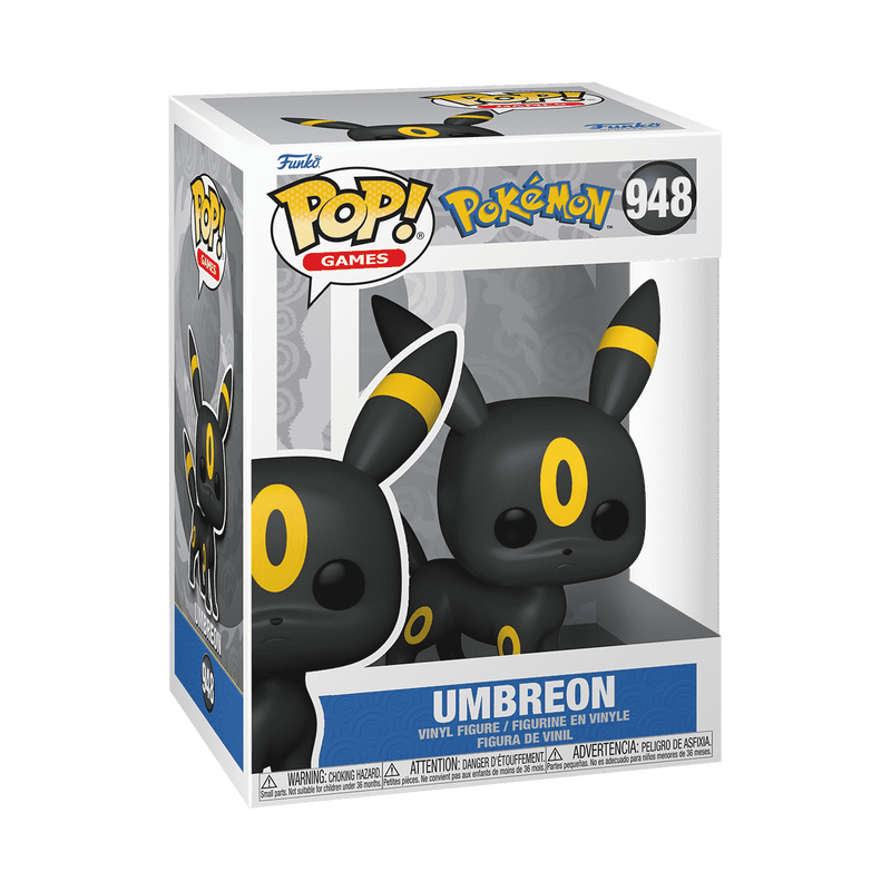 Funko POP! Pokemon: Umbreon - #948 vinyl figure by Funko, displayed inside its packaging with a clear window revealing the Umbreon figure. The box features the Pokémon and Funko POP! logos.