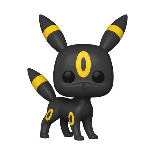 Funko POP! Pokemon: Jumbo Umbreon (#950) by Funko, Inc. is a large vinyl figure depicting the black, cat-like Pokémon Umbreon with prominent yellow rings on its body, head, and tail, standing on four legs against a plain white background.