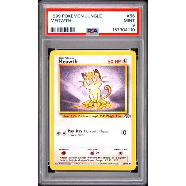 Pokémon TCG: Meowth #56 PSA 9 - Jungle