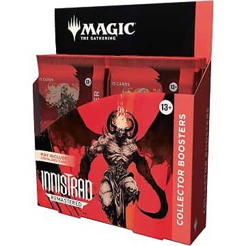 Magic: The Gathering - Innistrad Remastered Collector Booster Display box featuring an illustration of a horned demon with the set title printed on the front.