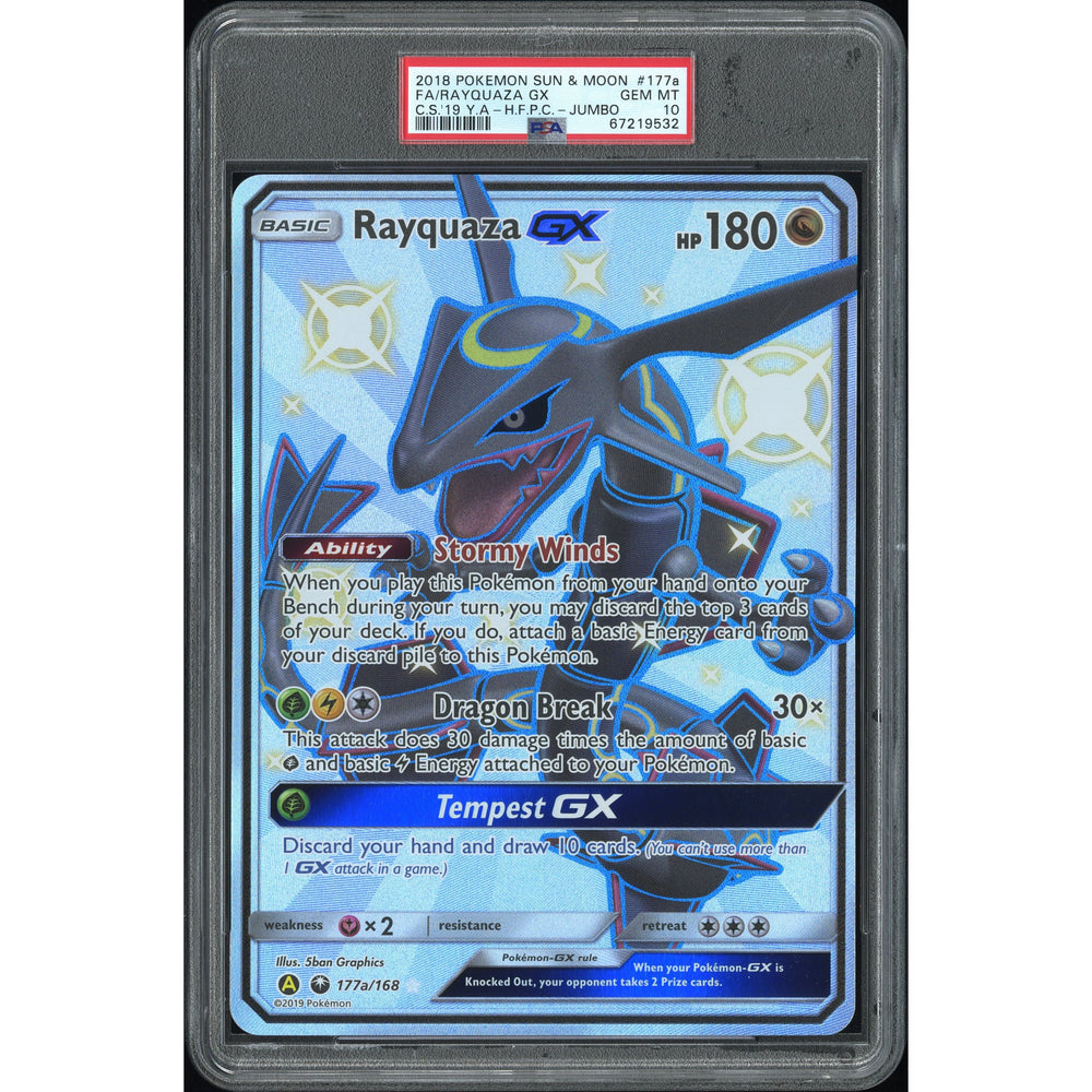 Pokémon TCG: Rayquaza Gx 177a PSA 10 - Jumbo
