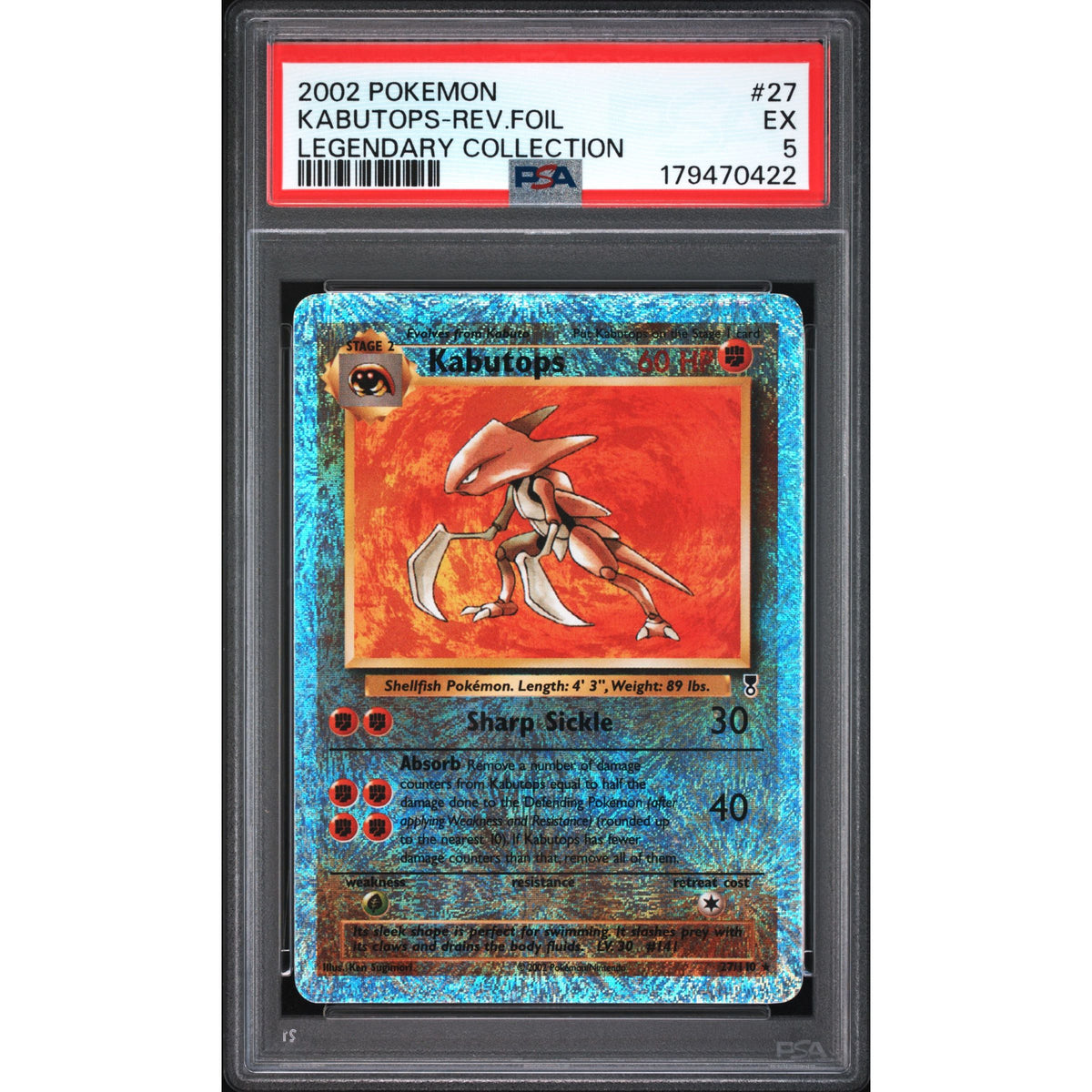 Pokémon TCG: Kabutops Reverse Holo #27 PSA 5-179470422
