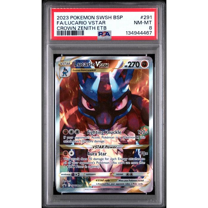 Pokémon TCG: Lucario Vstar #291 PSA 8 - Crown Zenith-134944467