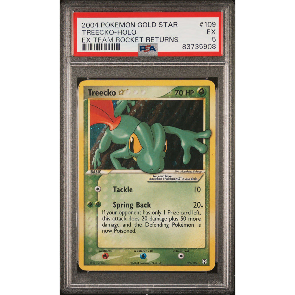 Pokémon TCG: Treecko Gold Star #109 PSA 5 - Team Rocket Returns