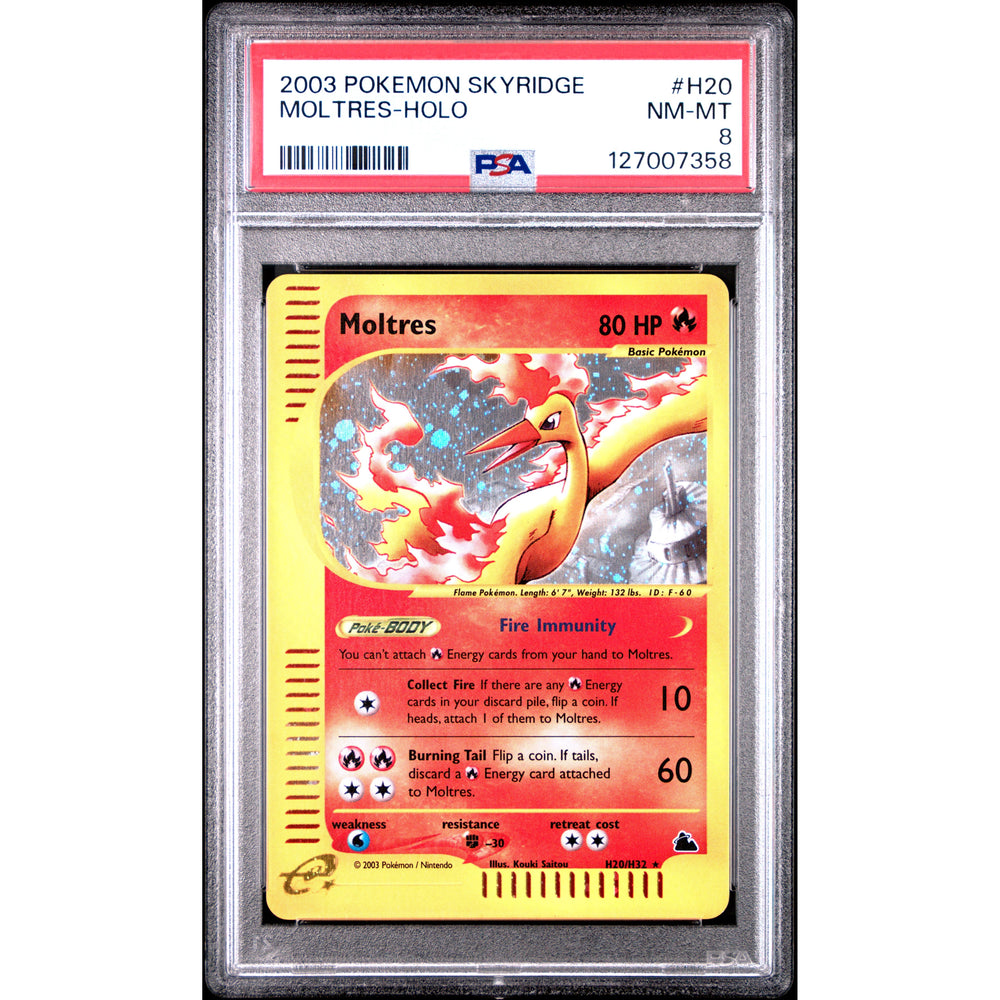 Pokémon TCG: Moltres H20 PSA 8 Holo - Skyridge