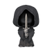 The Funko POP! Lord of the Rings: Nazgul (#1744) vinyl figure by Funko depicts a hooded, faceless character dressed in black robes and holding a silver sword with both hands, displayed against a plain white background.