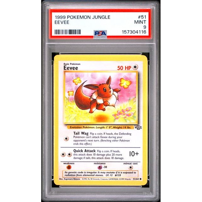 Pokémon TCG: Eevee #51 PSA 9 - Jungle