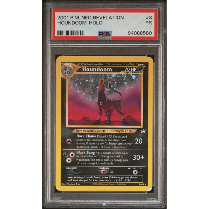 Pokémon TCG: Houndoom #8 PSA 1 Holo - Neo Revelation-94088580
