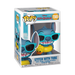 Funko POP! Disney: Stitch with Tube - #1565 vinyl figure by Funko, featuring Stitch from Lilo & Stitch wearing blue sunglasses and holding a yellow inflatable duck tube, displayed in its original box.