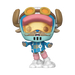 Funko POP! One Piece: Tony Tony Chopper (Egghead Arc) #2148 by Funko features an anime-style vinyl figure of Tony Tony Chopper wearing antlers, goggles, a helmet, and a blue SSGO-marked outfit. The figure stands on a cloud with outstretched arms and an open mouth as if shouting.