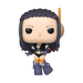 Funko POP! One Piece: Nico Robin (Egghead Arc) (#2137) by Funko features a stylized vinyl figure of Nico Robin with long dark hair, purple gloves and boots, a black outfit, and an orange headset, standing with one hand on her hip and one arm out.