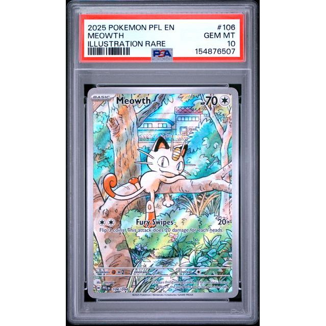 Pokémon TCG: Meowth #106 PSA 10 - Phantasmal Flames