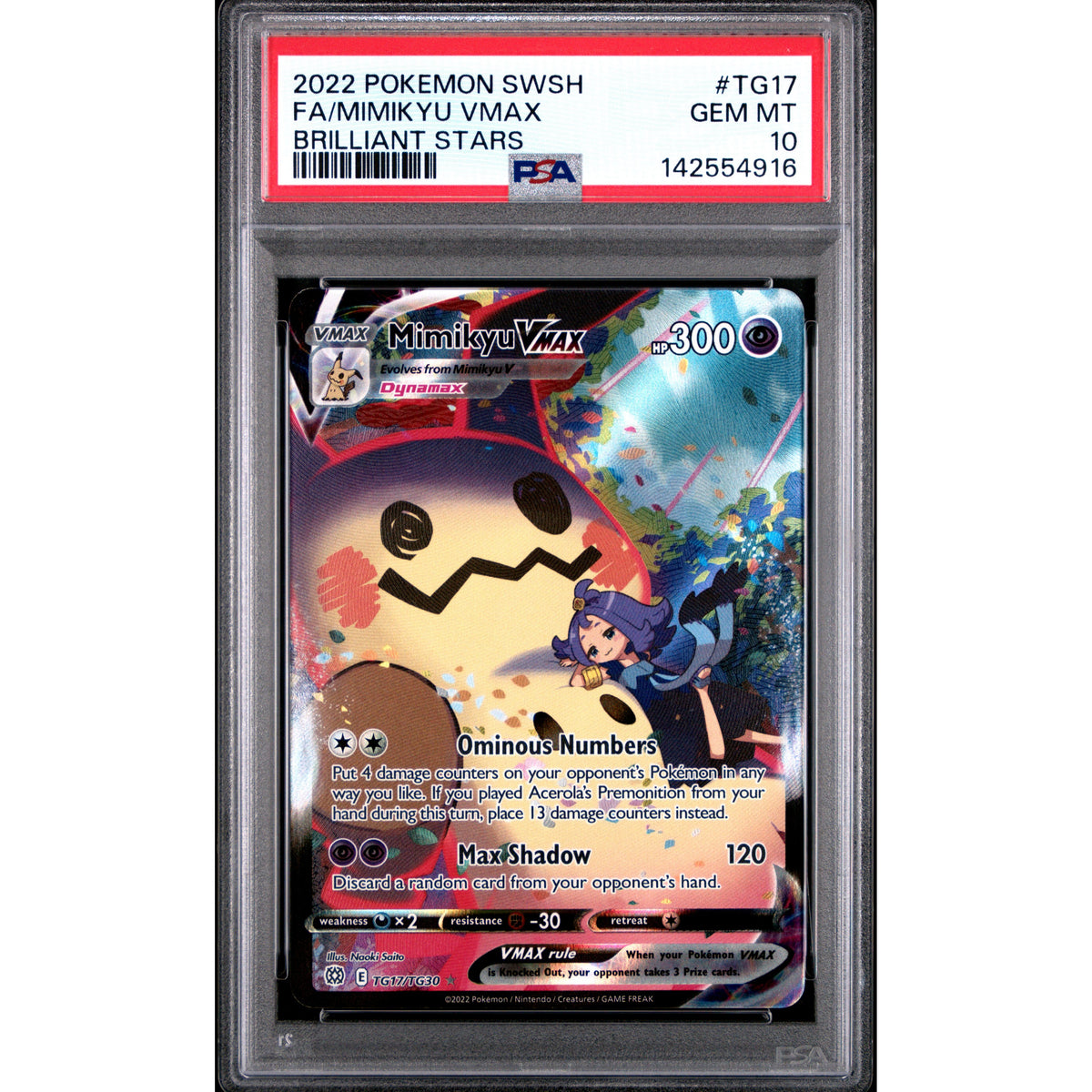 Pokémon TCG: Mimikyu Vmax #TG17 PSA 10-142554916