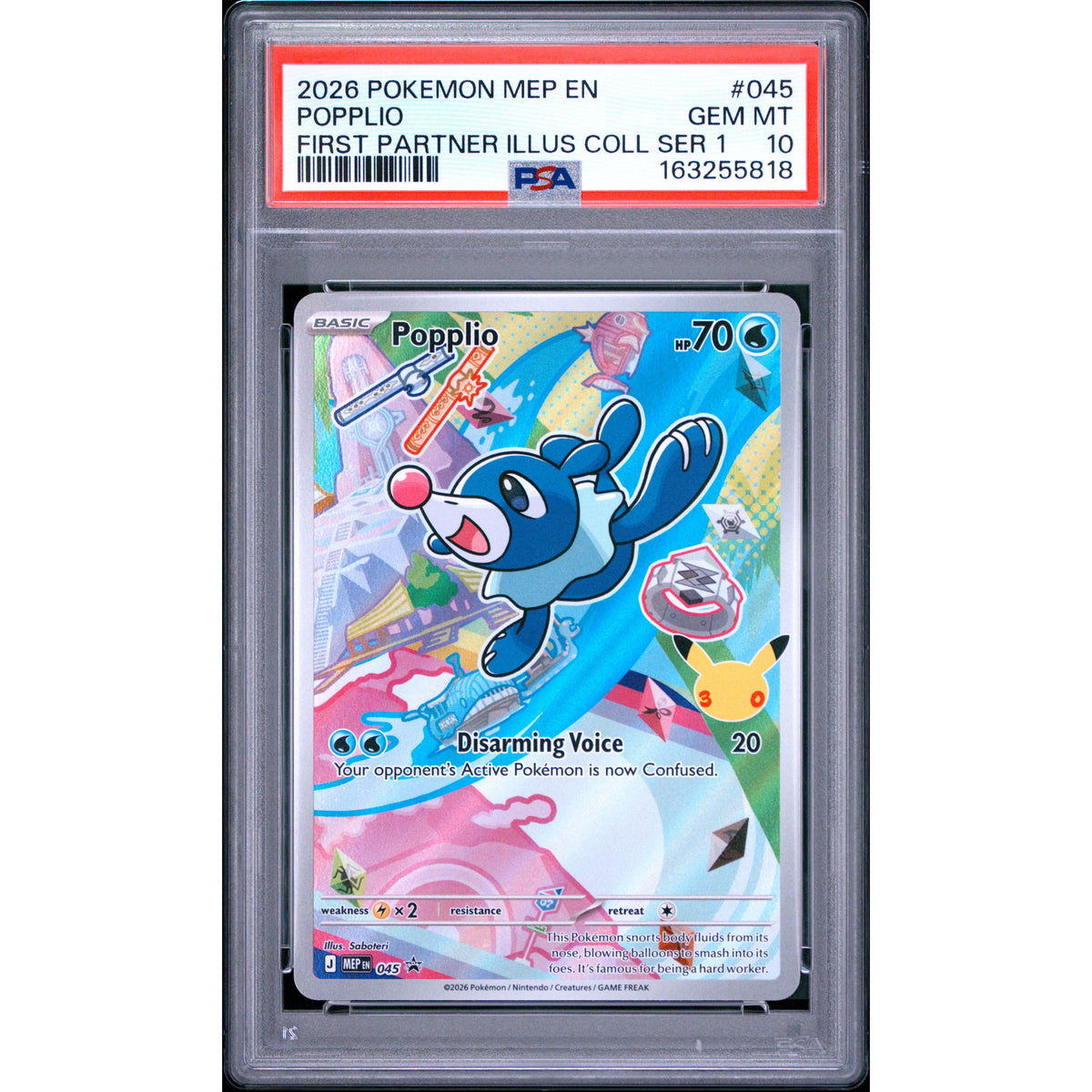 Pokémon TCG: Popplio #045 PSA 10-163255818