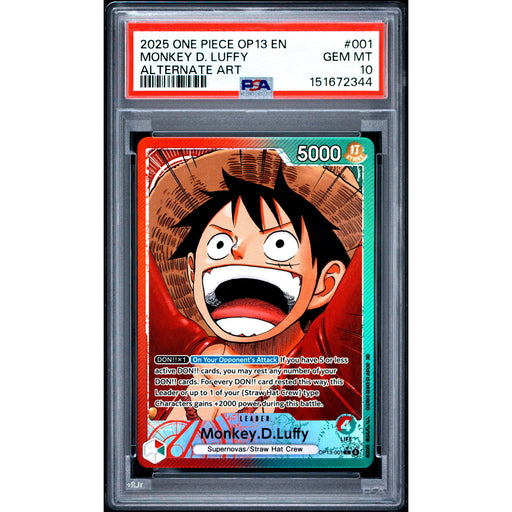 One Piece TCG: Monkey D. Luffy #001 PSA 10-151672344