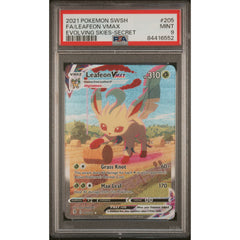 Pokémon TCG: Leafeon Vmax 205 PSA 9 - Evolving Skies