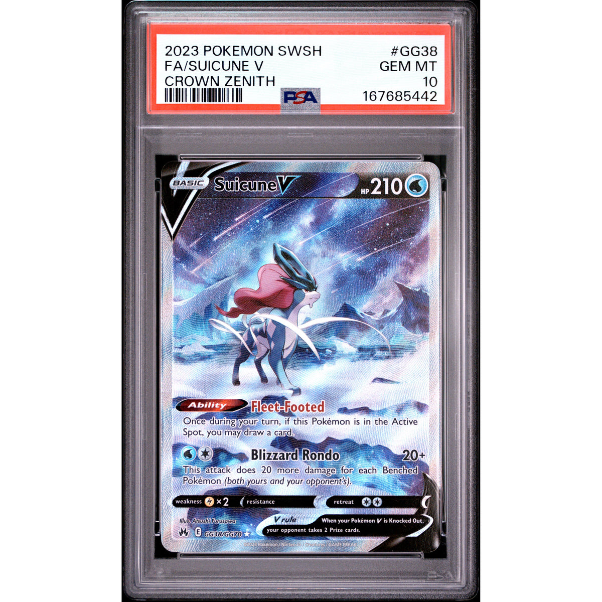 Pokémon TCG: Suicune V #GG38 PSA 10-167685442