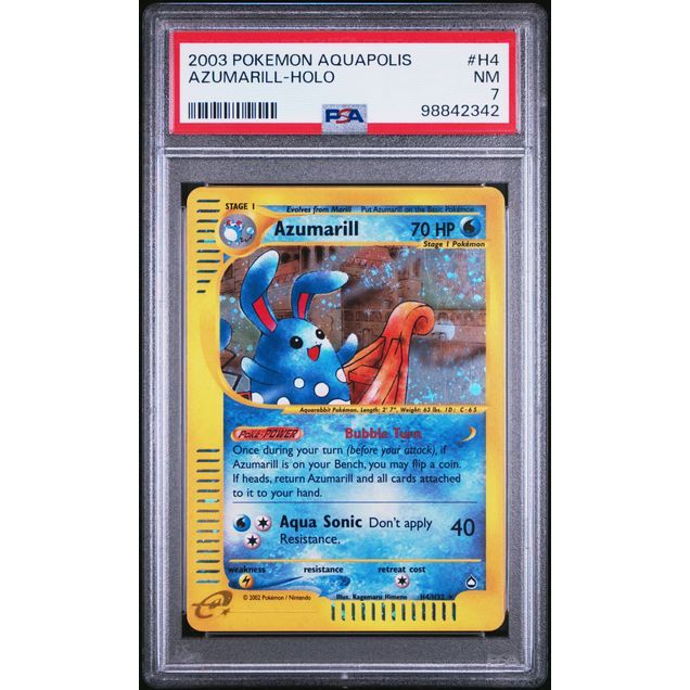 Pokémon TCG: Azumarill Holo #H4 PSA 7 - Aquapolis