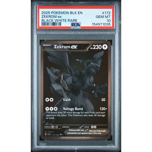 Pokémon TCG: Zekrom Ex #172 PSA 10 - Black Bolt-154971035