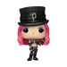 A Funko POP: Pink (Lady Marmalade) #493 figure by Funko, featuring pink hair, a black top hat with a “P” on it, a black studded outfit, and black boots, posed with one hand on her hip.