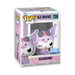 Funko POP! Sanrio: Kuromi Cow Cosplay (#138) figure in box, featuring Kuromi dressed in a cow-themed outfit with her signature mischievous expression and a skull on her hat. Box displays the Funko branding and product name.