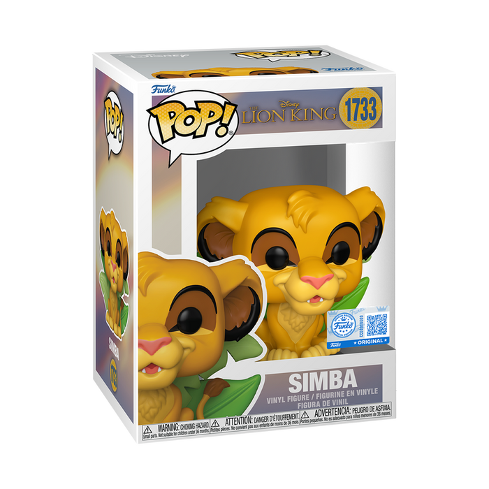 Funko POP! Disney: Simba - #1733 by Funko, displayed in its original packaging with a clear window showcasing the figure’s face and details.