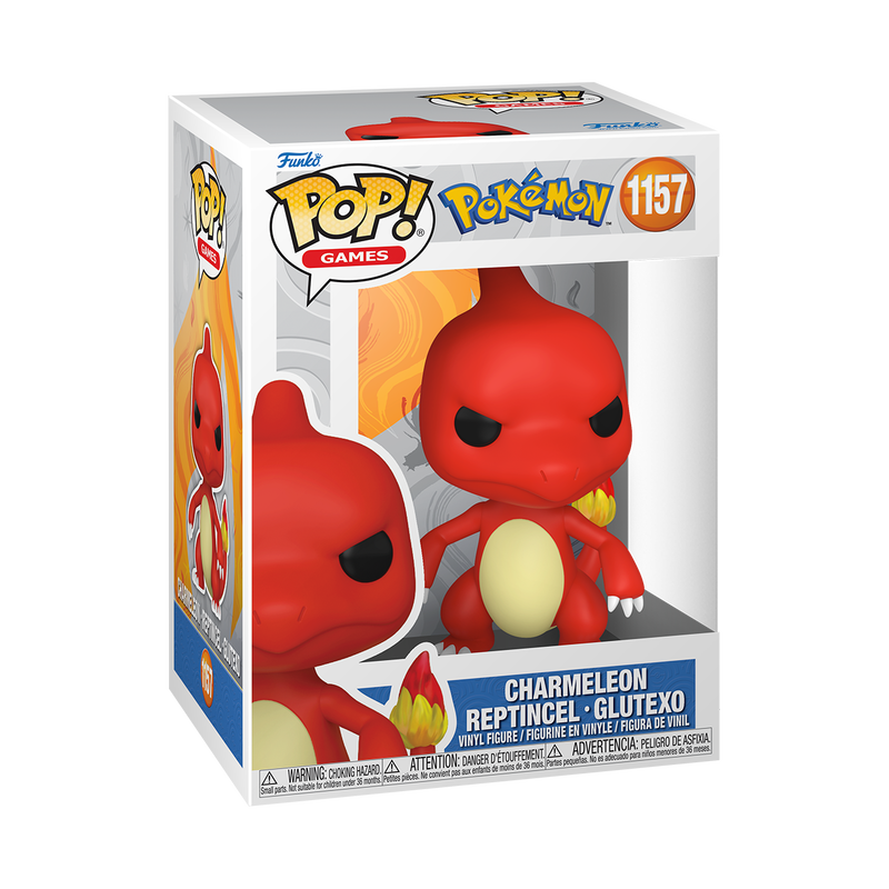 Funko POP! Pokemon: Charmeleon #1157 vinyl figure of a red dragon-like creature with a yellow belly and a flame at the tip of its tail.