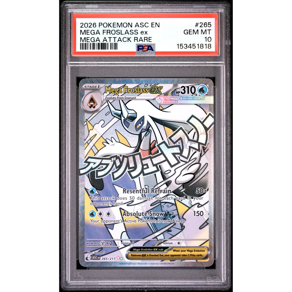 Pokémon TCG: Mega Froslass Ex #265 PSA 10 - Ascended Heroes