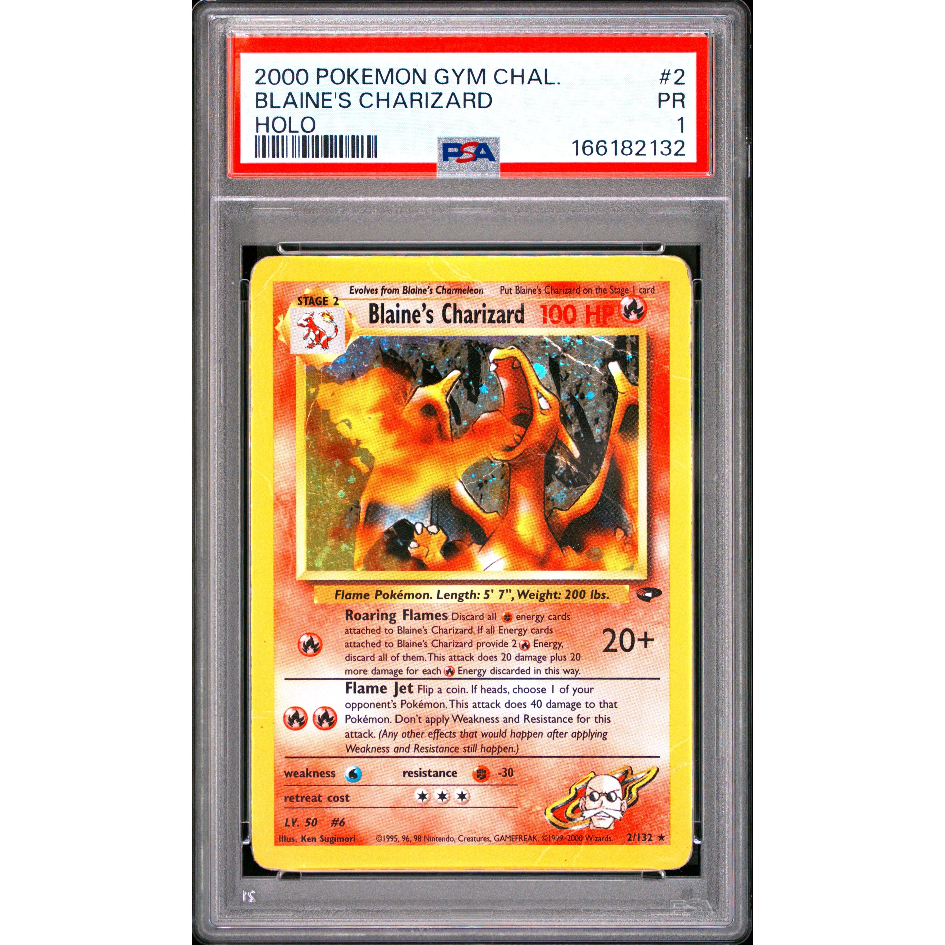 Blaine's Charizard 2/132 PSA 1 – Gym Challenge | Rogerz.dk