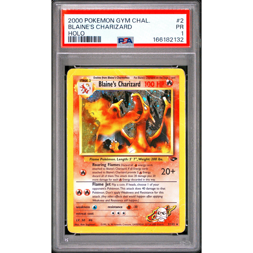 Pokémon TCG: Blaine's Charizard #2 PSA 1 - Gym Challenge