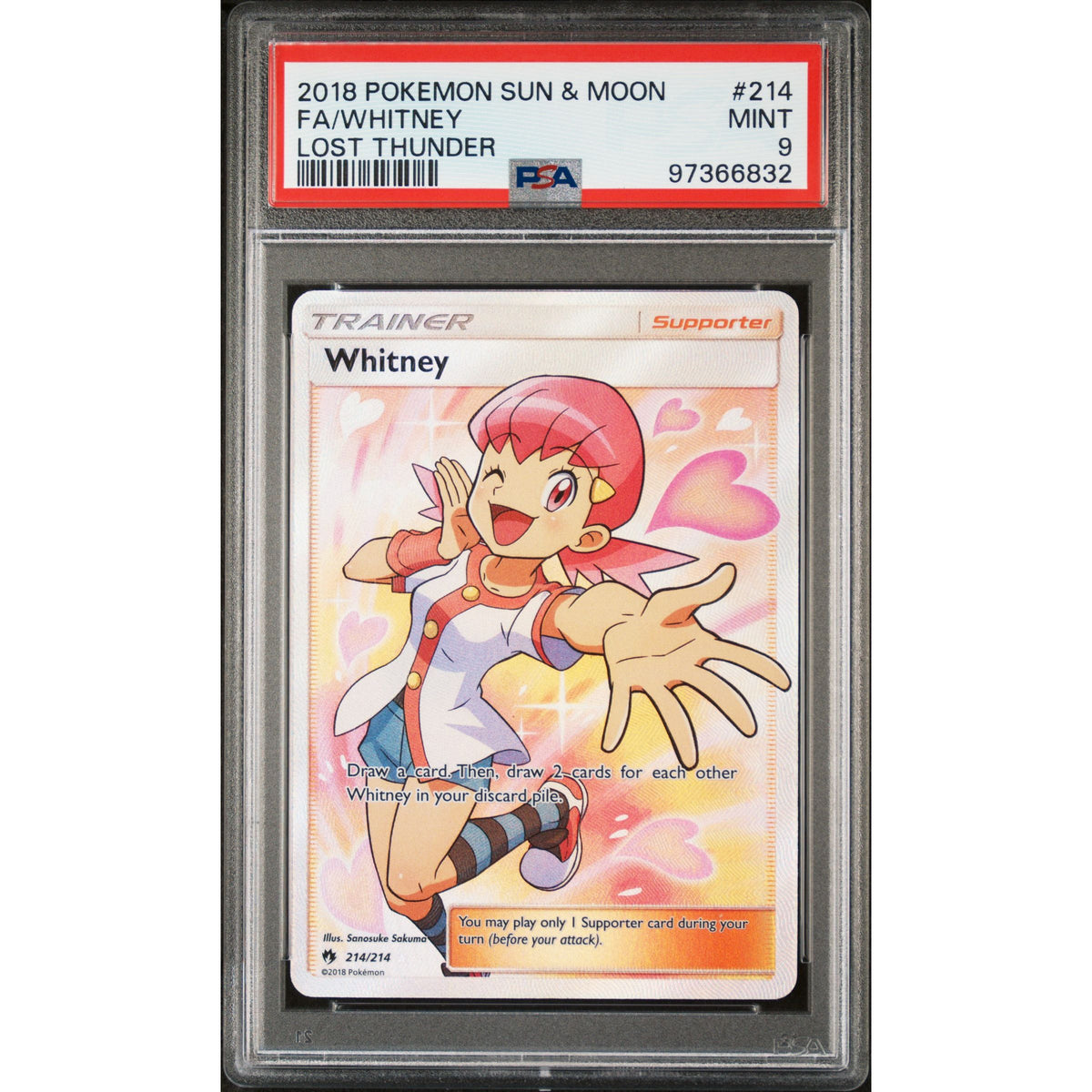 Pokémon TCG: Whitney #214 PSA 9 - Lost Thunder