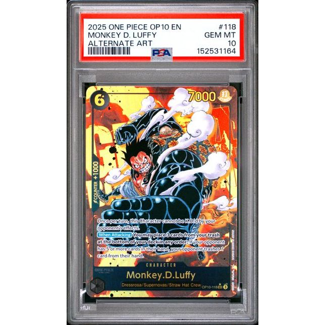 One Piece TCG: Monkey D. Luffy #118 PSA 10-152531164