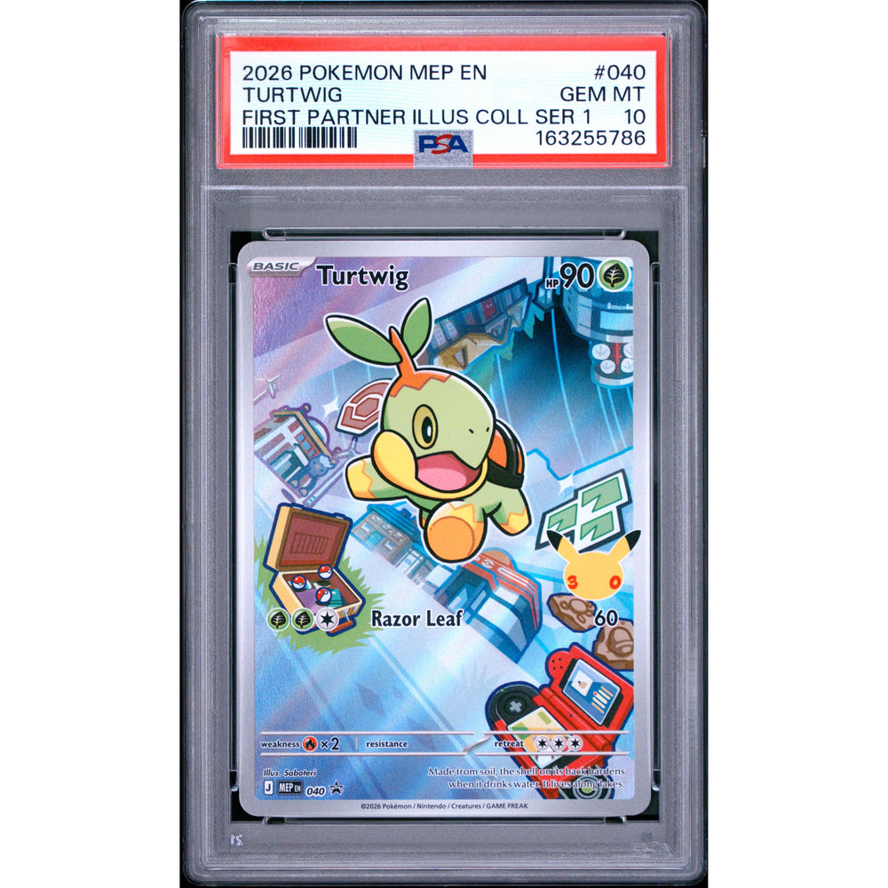 Pokémon TCG: Turtwig #040 PSA 10 - Mega Evolution Black Star Promos