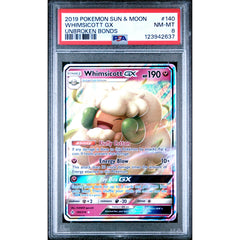 Pokémon TCG: Whimsicott GX 140 PSA 8 - Sun & Moon