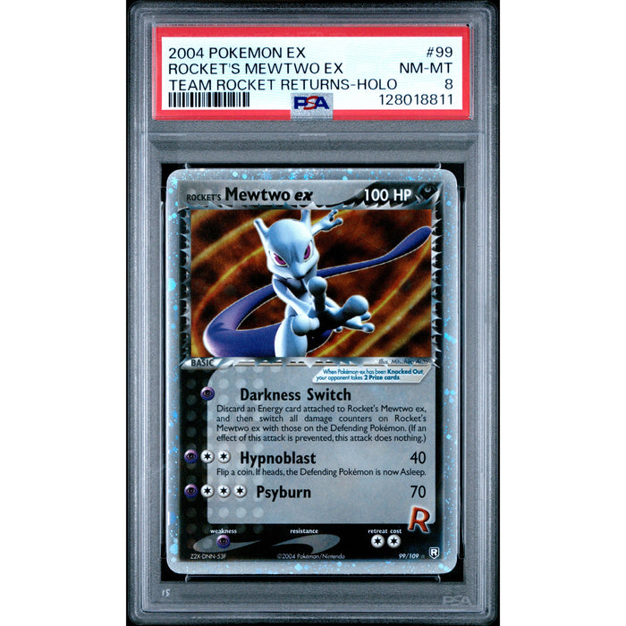 Pokémon TCG: Rocket's Mewtwo Ex 99 PSA 8 - Team Rocket Returns