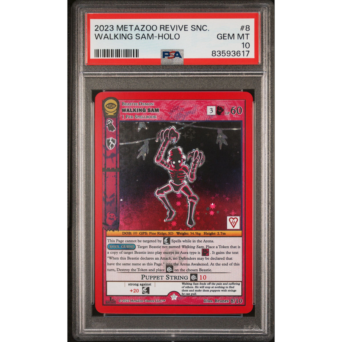 Meta Zoo TCG: Walking Sam #8 PSA 10 Holo-83593617