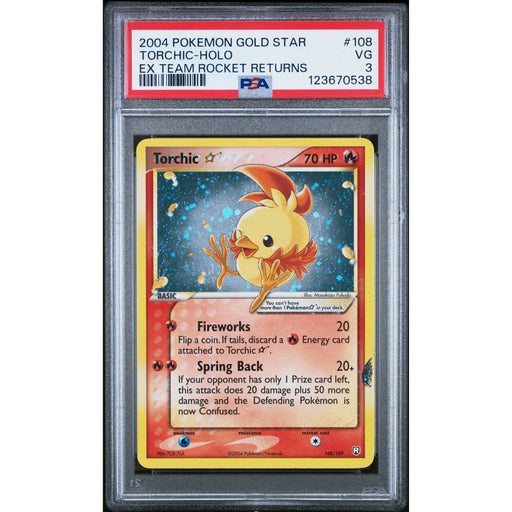 Pokémon TCG: Torchic Gold Star #108 PSA 3 - Team Rocket Returns-123670538
