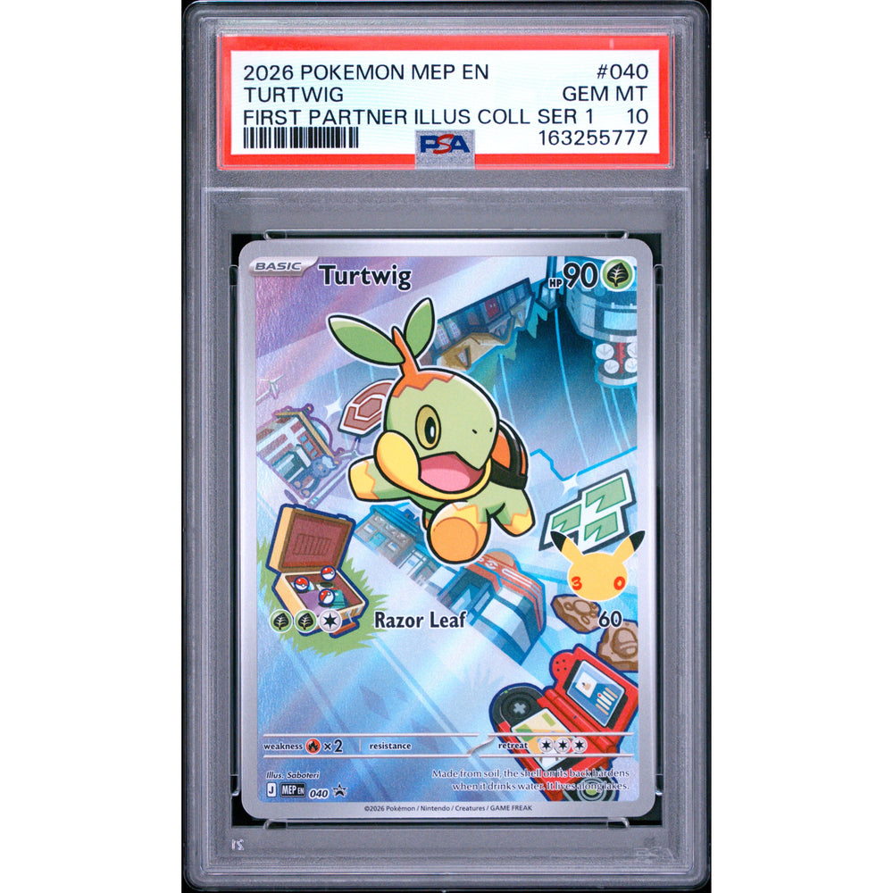 Pokémon TCG: Turtwig #040 PSA 10 - Mega Evolution Black Star Promos
