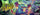 Animated characters, including a large blue monster, a small green one-eyed creature, and a girl in a costume, look startled as dark vines attack. Attack of the Vine! is written in bold text. Disney Lorcana logo is in the corner.
