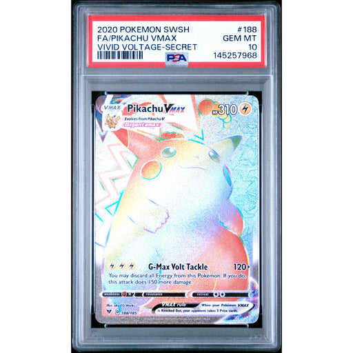 Pokémon TCG: Pikachu Vmax #188 PSA 10 - Vivid Voltage-145257968