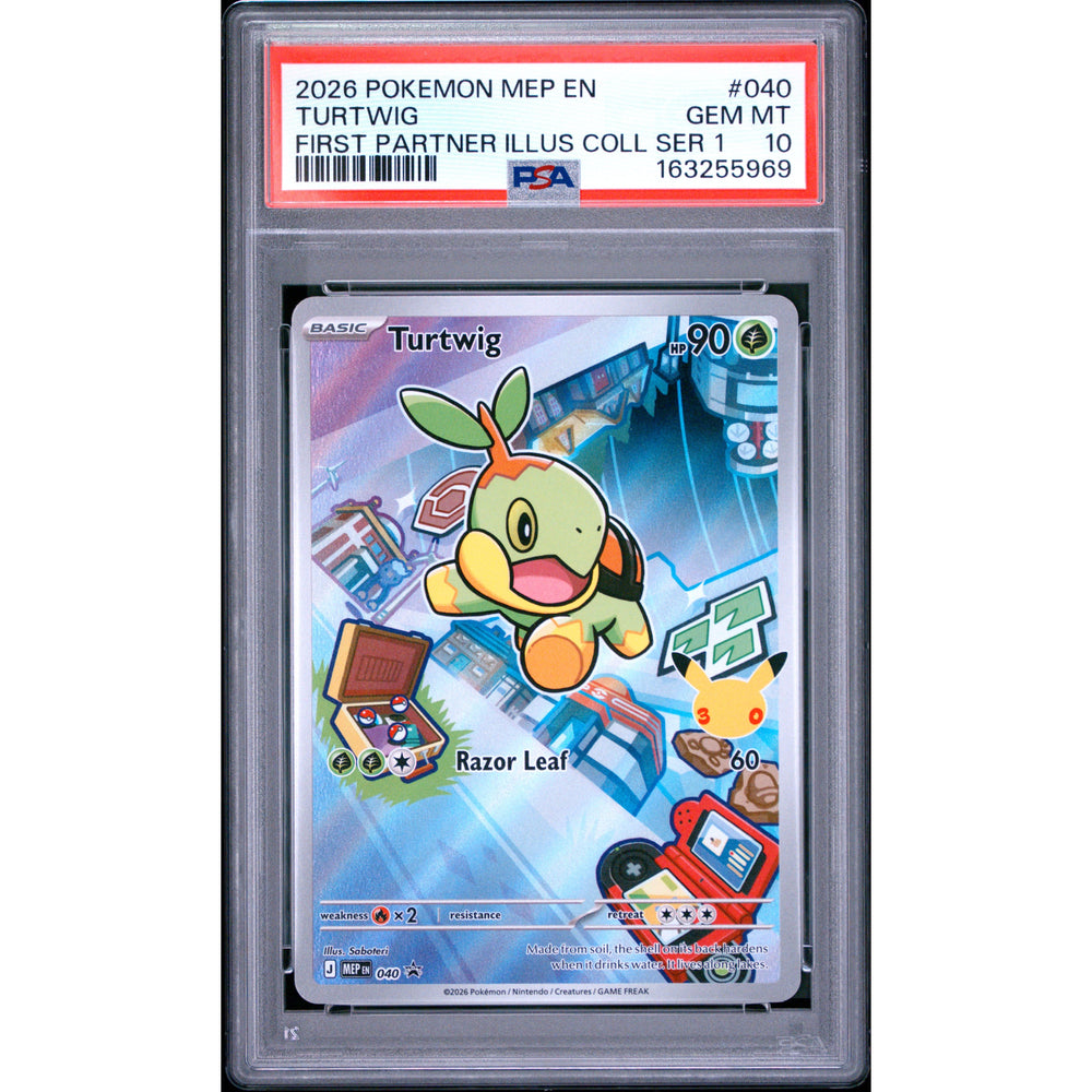Pokémon TCG: Turtwig #040 PSA 10 - Mega Evolution Black Star Promos