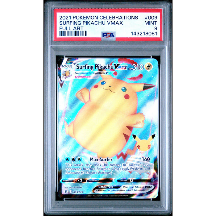 Pokémon TCG: Surfing Pikachu Vmax #009 PSA 9 - Celebrations-143218081