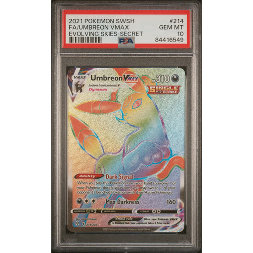 Pokémon TCG: Umbreon Vmax #214 PSA 10 - Evolving Skies-84416549